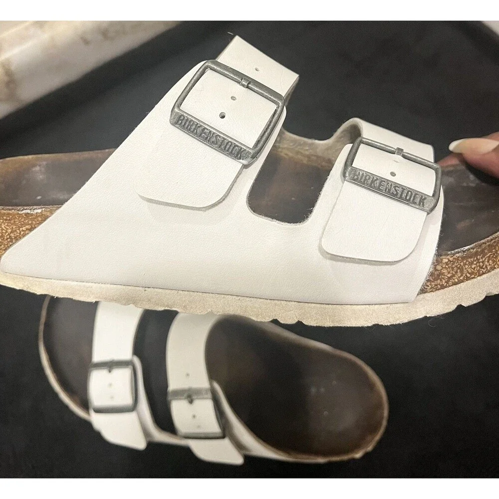 Birkenstock Arizona White Double Strap Sandals Women’s ESTIMATED Size 9 Narrow